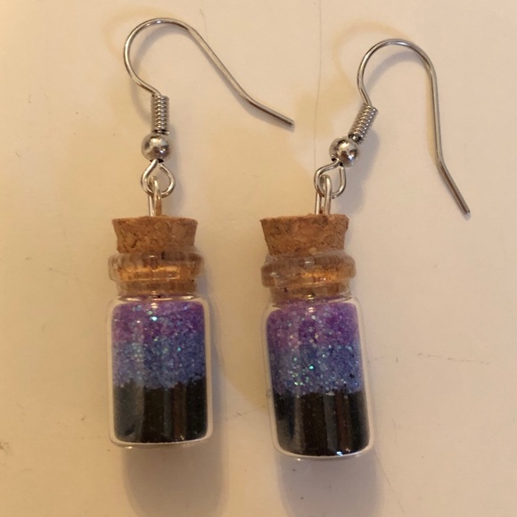 Glass Jar Glitter Earrings - Picture 2 of 2